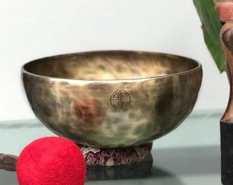 7.5インチ ダークフルムーンシンギングボウル - サウンドヒーリング