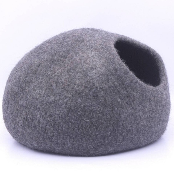 Felt Cat House - Cat loving Home - wool - eco friendly cozy bed -grey Cats House