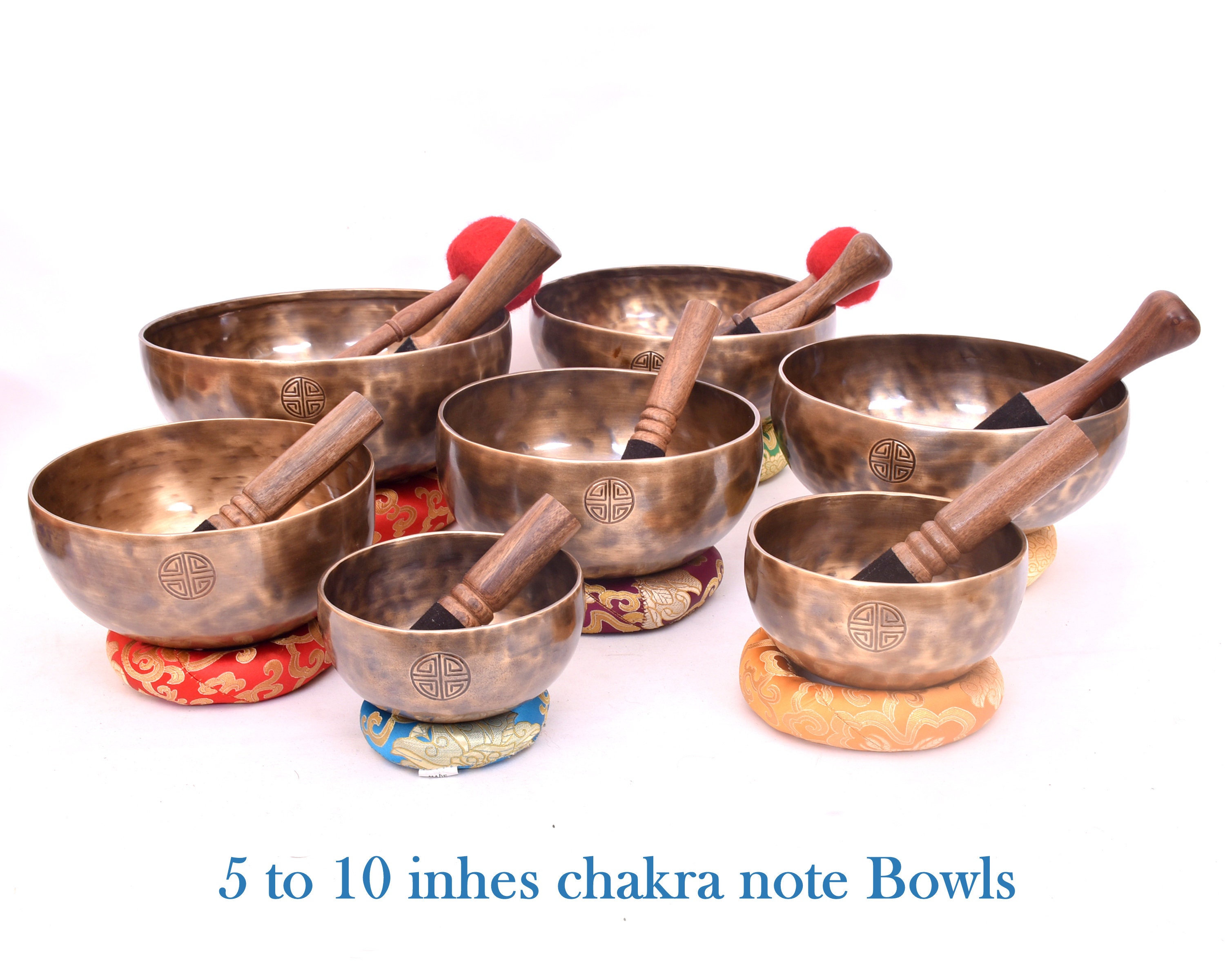 5 Inch to 10 Inches Professional Singing Bowl Set of 7 - Tibetan ...