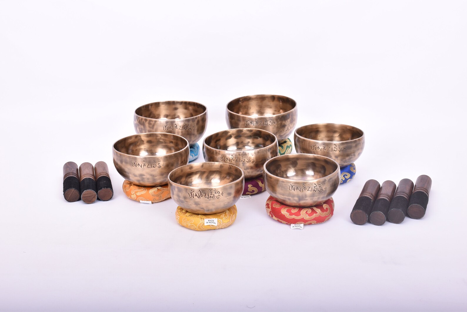 Seven Chakra Full Moon Singing Bowl Set of 7 In 7 Inches Etsy