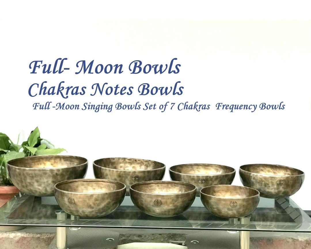 Full Moon Singing Bowl Set of 7 - Tibetan Singing Bowls Made in Nepal ...