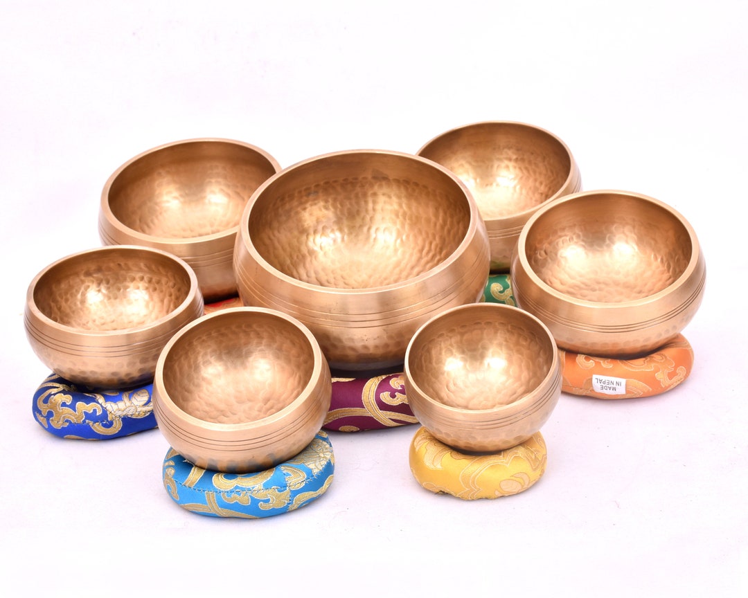 Tibetan Singing Bowl Set of 7 - Singing Bowls With Carry Case Mallet ...