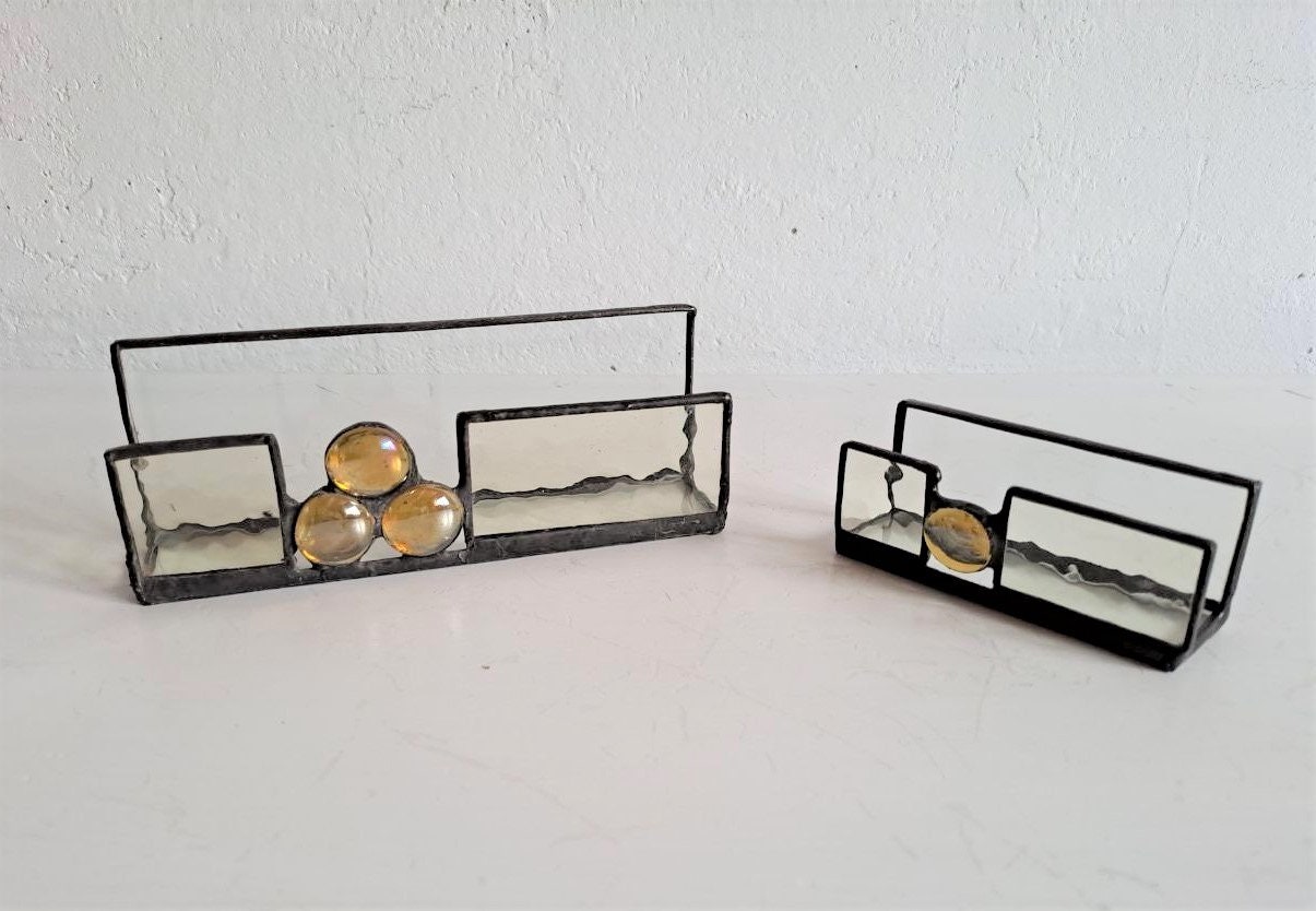 Hand Made Letters Cards Stand / Tiffany Business Card Holder / Etsy