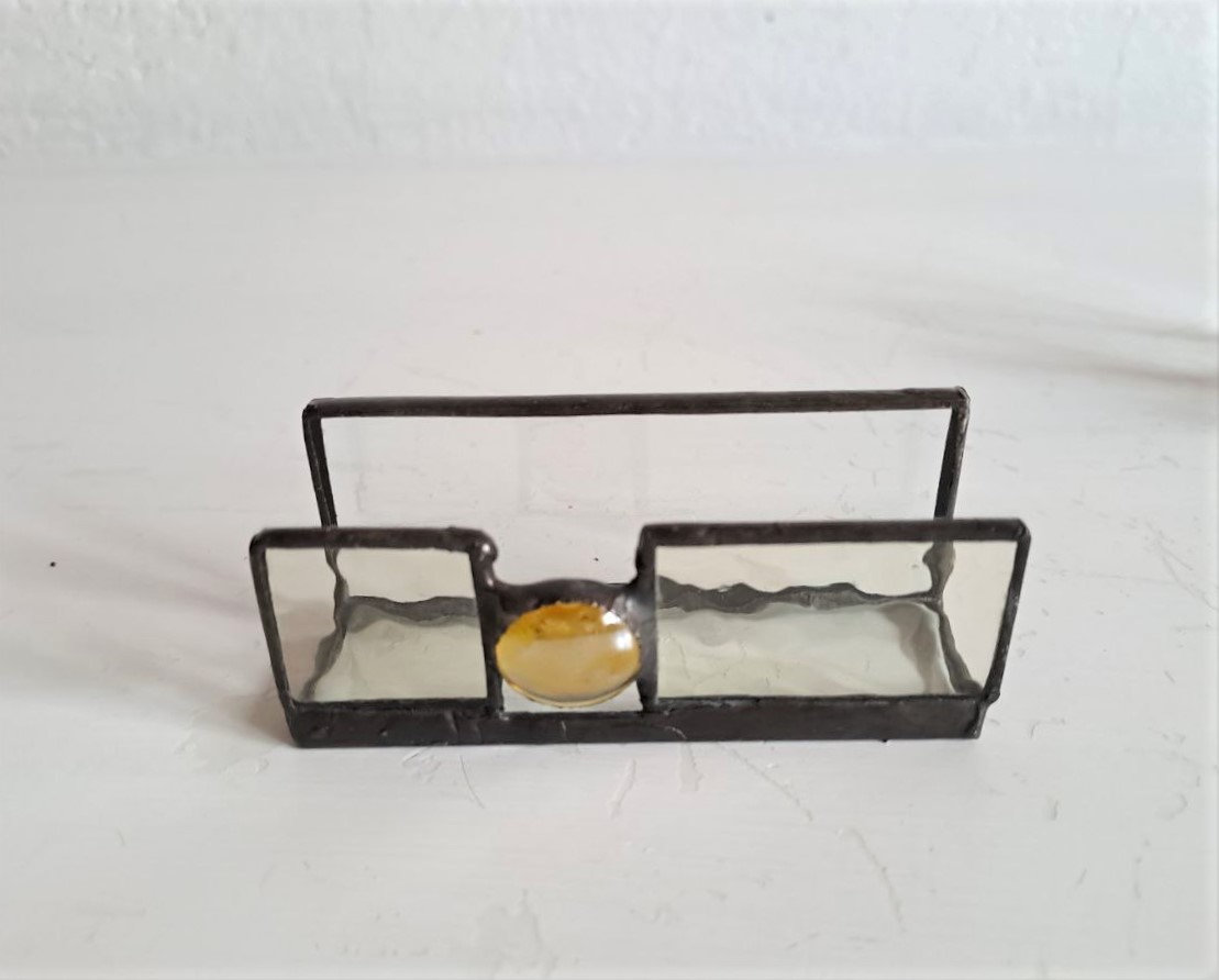 Hand Made Letters Cards Stand / Tiffany Business Card Holder / Etsy