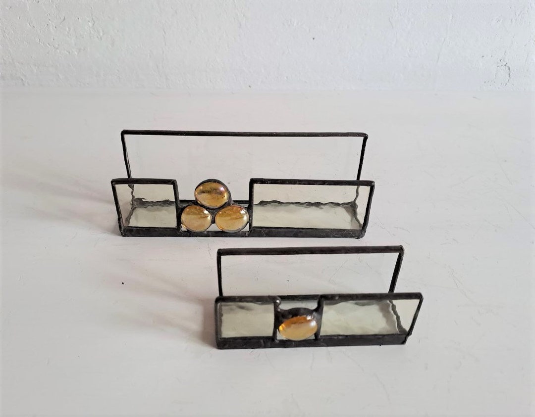 Hand Made Letters Cards Stand / Tiffany Business Card Holder / Etsy