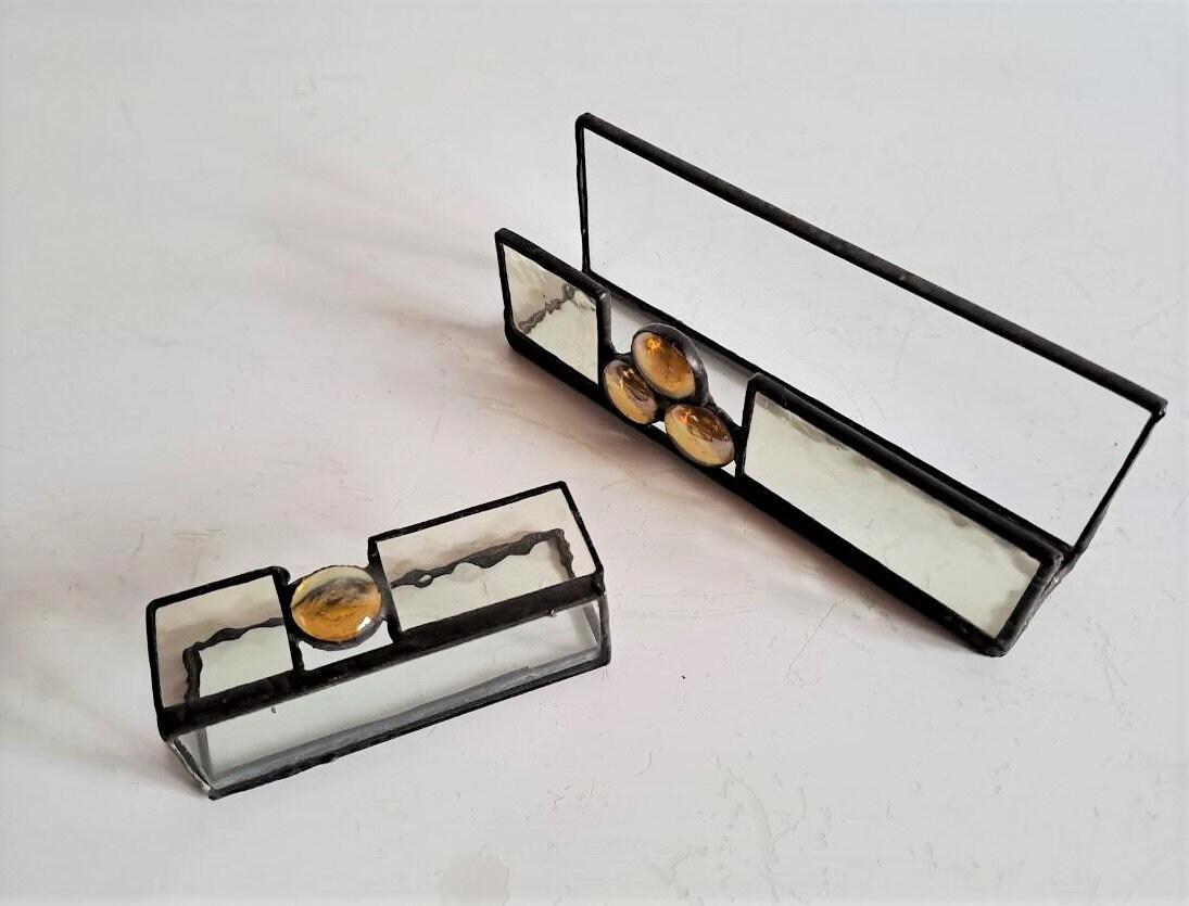 Hand Made Letters Cards Stand / Tiffany Business Card Holder / Etsy