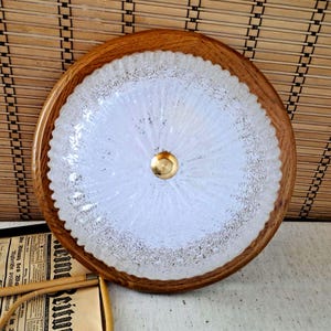 Vintage Murano Glass Sconce - MCM Flush Mount Wall Ceiling Lamp - Hand Blowen Round Light