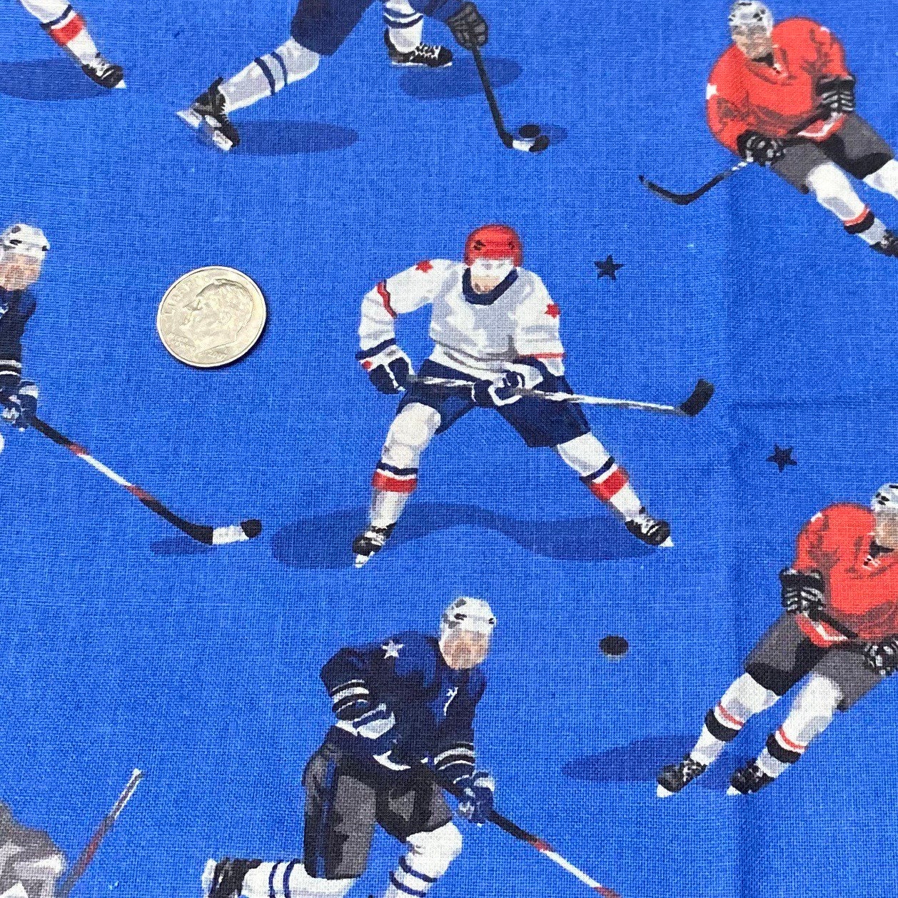 Blue Hockey 100 Cotton Fat Quarters Quilting Fabric Etsy