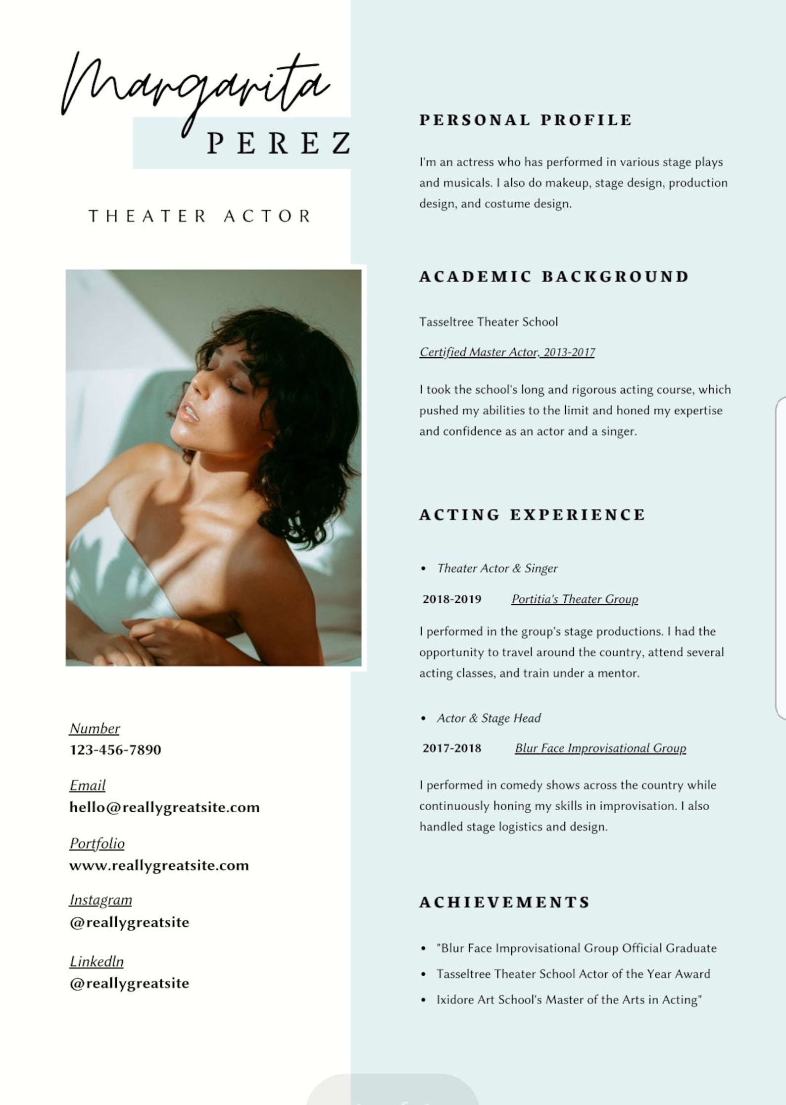 Professional Actors Resume Template Etsy Professional Actors Resume Template Etsy