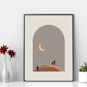 Abstract Decoration Night Mountain Desert Wall Art PRINTABLE Wall Art, Neutral Wall Art, Desert Art DIGITAL DOWNLOAD