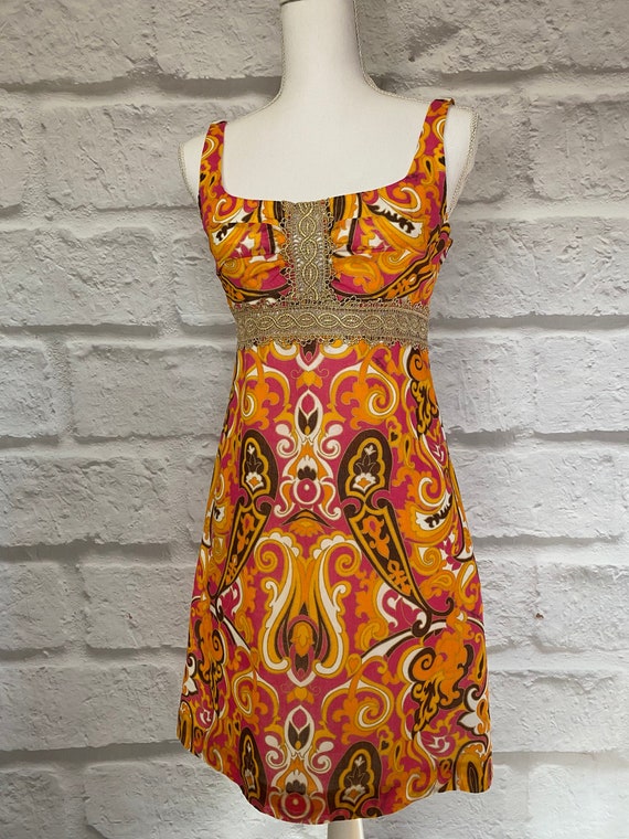 PAISLEY MINI DRESS Cool Mod Vtg Style