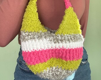 Green & Pink Funky Fibers Bag