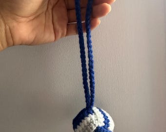 Crochet Volleyball Car Charm Backpack Keychain: Custom Team Colors