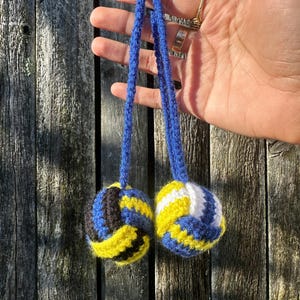 Crochet Volleyball Car Charm Keychain: Custom Team Colors