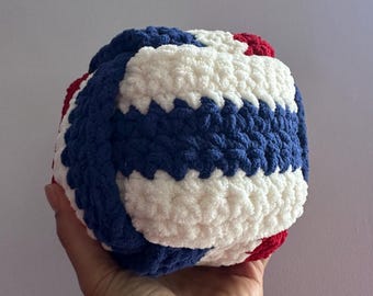 Small Crochet Plushie Volleyball: USA Custom Team Colors