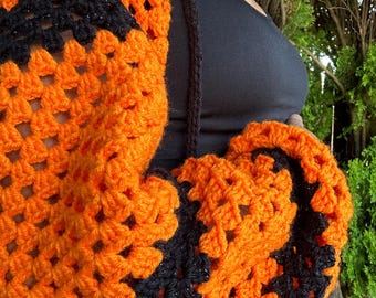 The Spooky Lolita Shawl: Halloween Bolero Cover-up with Charms (finished item)