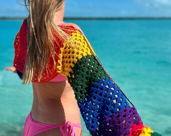 CUSTOM ORDER Rainbow Lolita Shawl: Bolero Cover-up