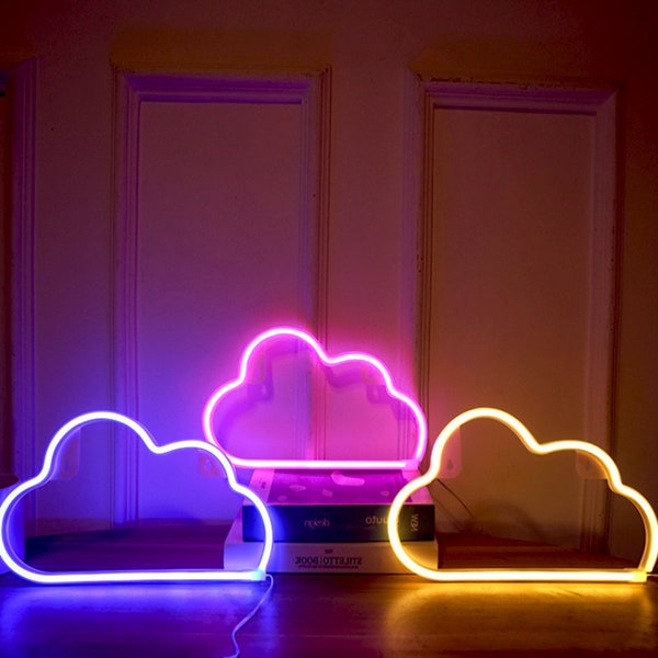 Nuage de pluie | Enseigne lumineuse multicolore personnalisée (LED) pour chambre à coucher, décoration lumineuse, Cloud Light, Chambre d’enfants, Lumière de chambre, Nuage néon