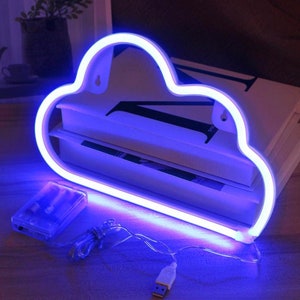Rain Cloud | Blue Neon Light Sign (LED) for bedroom, Lights Decoration, Neon Bar Sign, Wall Art, Bedroom Decor, Wall mount, Night Plug-in