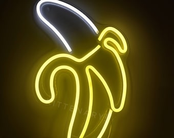 Lámpara de neón/banana grande (LED), luces de letrero para decoración de montaje en pared, luz de noche para dormitorio, lámpara de cocina de frutas, arte acrílico colgante