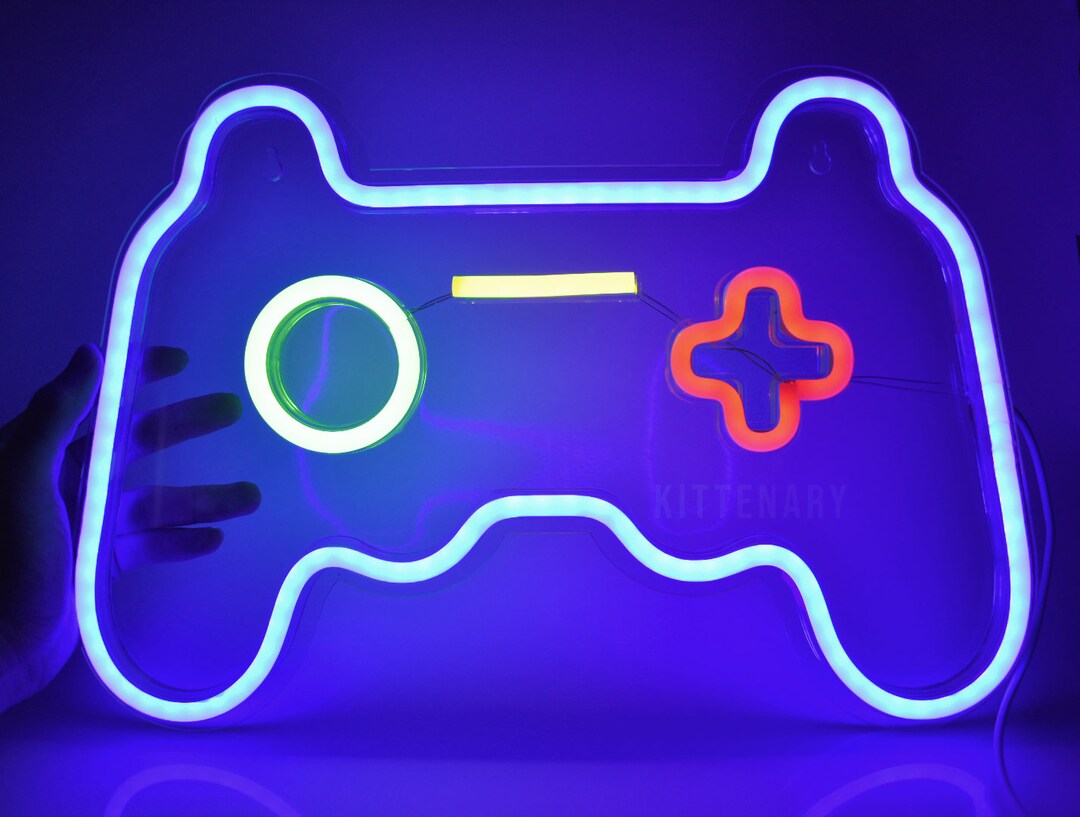 Game Controller Rope Light Game Controller | Neon Light (LED), Gaming Shaped Sign Lights for Wall ...