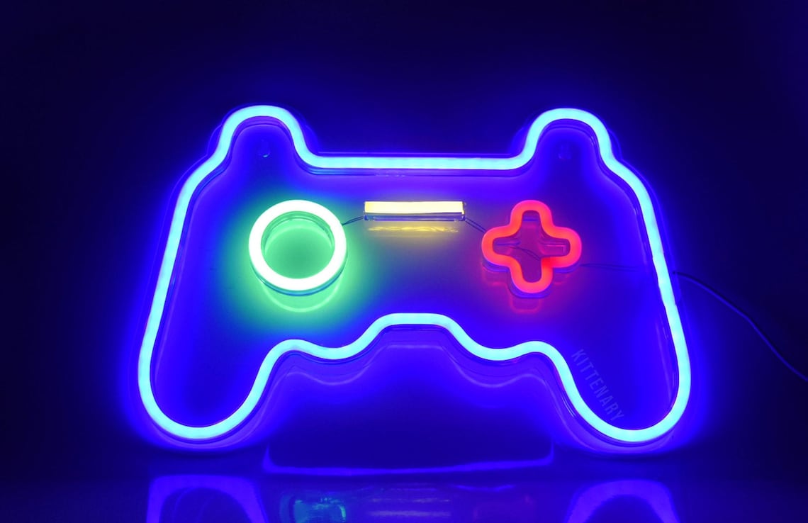 Gaming Controller Neon Light LED Game Shaped Sign Lights Etsy UK
