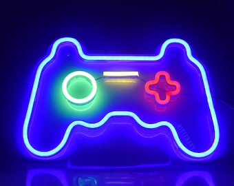 Controlador de juegos / luz de neón (LED), luces de letrero en forma de juego para decoración de montaje en pared, lámpara de barra y parrilla, arte acrílico colgante
