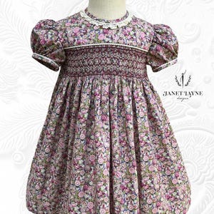 Smocked Heirloom Dress - Hand Smocked Dress - Smocked Floral Dress - Smocked Yoke Dress - Portrait Dress - Size 3T Dress