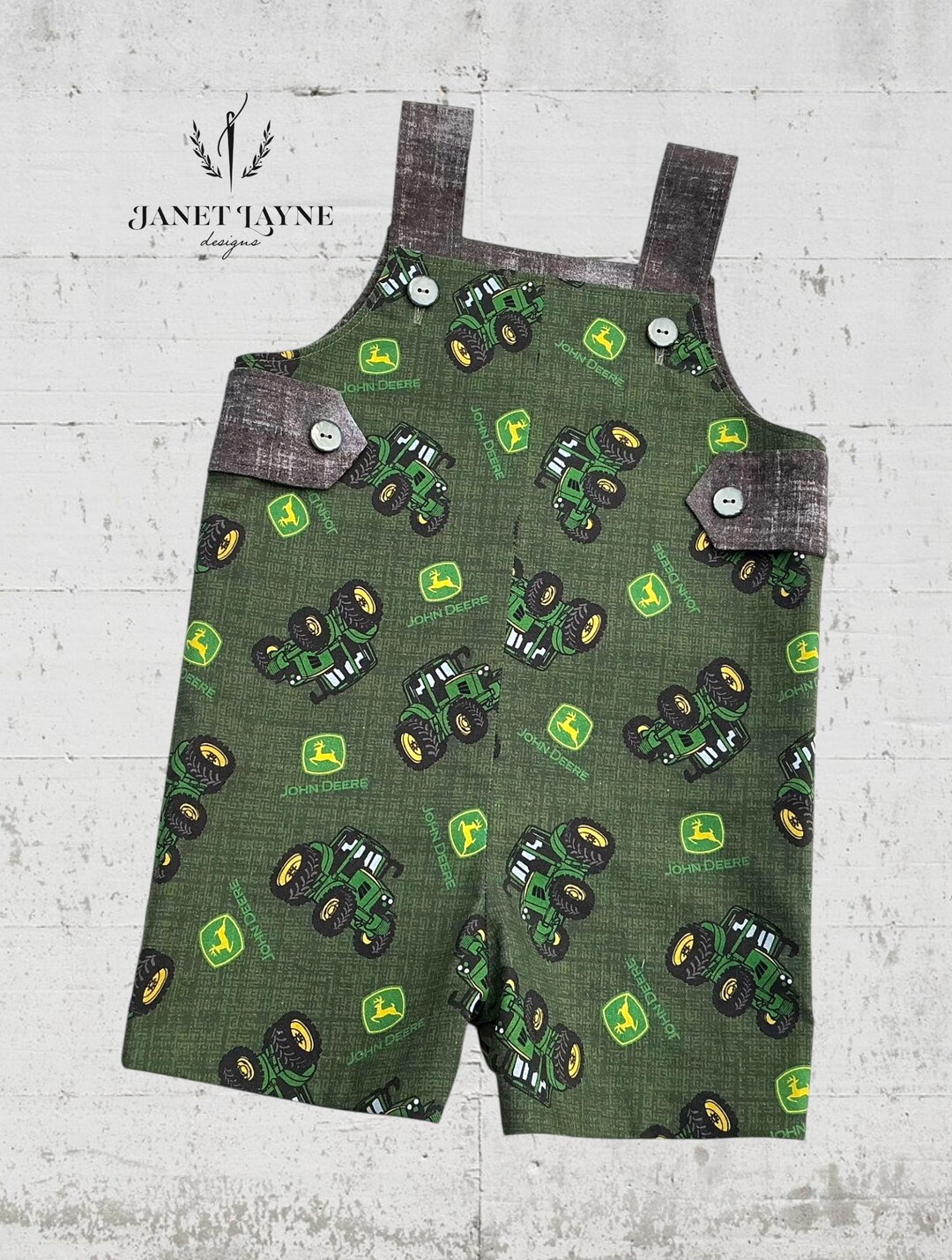 Tractors Rolled-Hem Romper