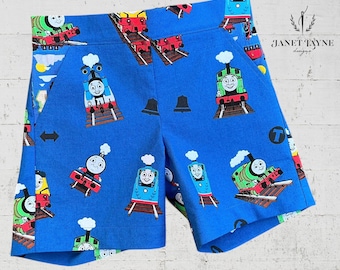 Pantalones cortos de Thomas la Locomotora - Pantalones cortos de Thomas el Tren - Pantalones cortos de Thomas y sus amigos - Pantalones cortos de tren - Pantalones cortos de tren unisex