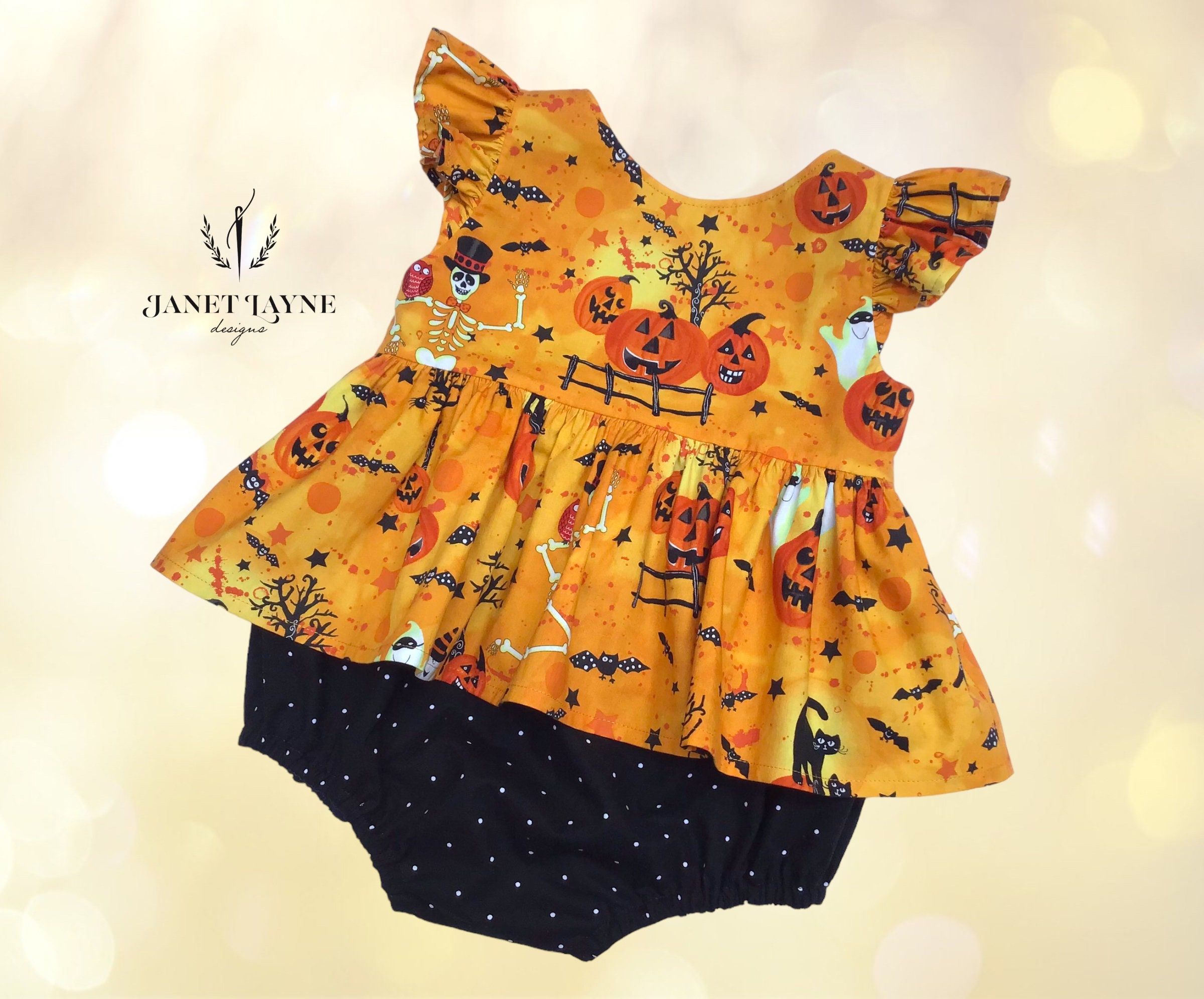 Halloween Romper Halloween Skirted Romper Halloween Bubble Etsy