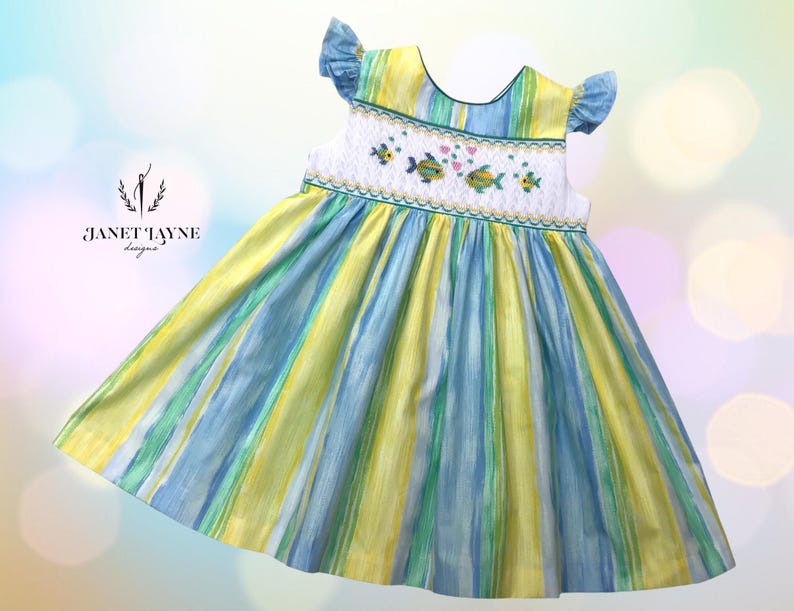 Seaside Stripe Smocked Dress