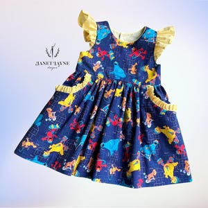 Sesame Street Dress - Sesame Street Hopscotch - Big Bird, Elmo, Cookie Monster - Sesame Street Back to School Dress - Size 3T & custom