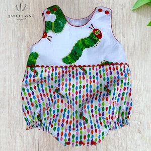 Very Hungry Caterpillar Romper - Hungry Caterpillar Bubble Romper - Caterpillar Baby Romper - Caterpillar Rainbow Bubble - 6 months & custom