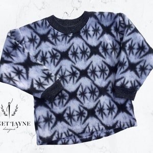 Grey & White Fleece Sweatshirt - Snowflake Sweatshirt - Winter Polar Fleece Sweatshirt - Fleece Top - Unisex Fleece Top Size 5
