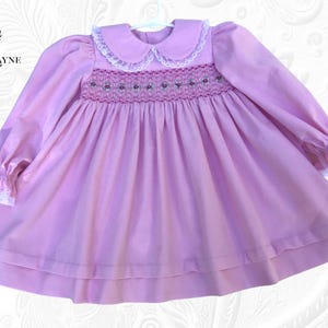 Smocked Yoke Dress - Pink Featherwale Corduroy Smocked Dress - Hand Smocked Corduroy Dress - Smocked Valentine&#39;s Day Dress - Dress Size 2T