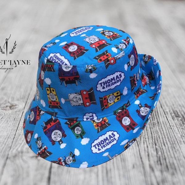 Thomas the Tank Bucket Hat - Thomas the Train Hat - Train Bucket Hat - Thomas the Tank Sun Hat - Thomas the Train Kids Hat - Train Sun Hat