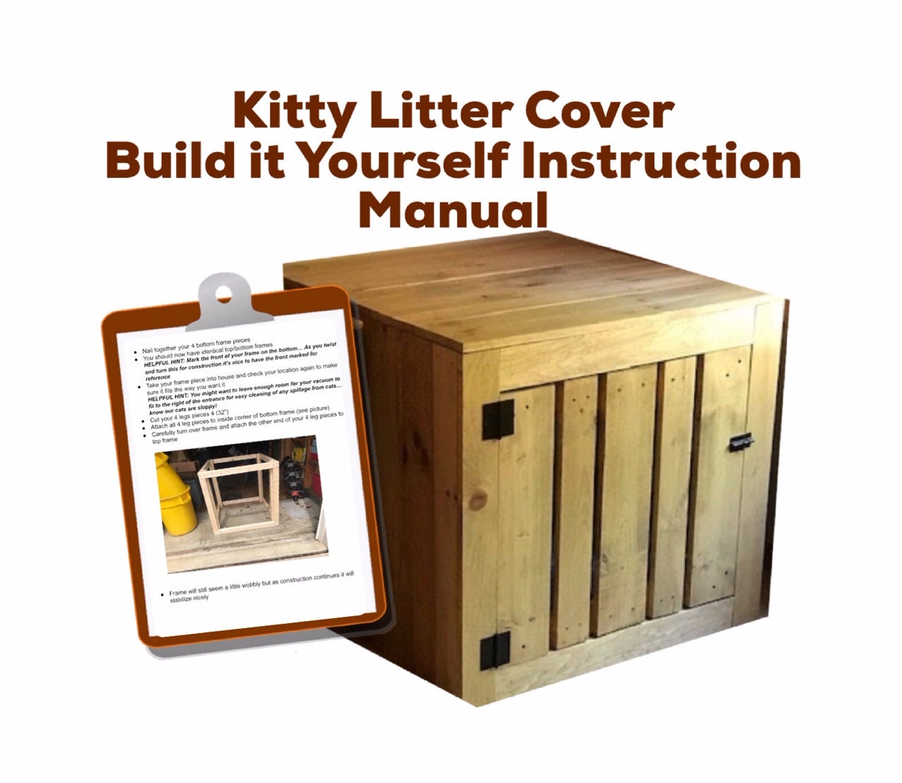 Litter Box Cover DIY from Scrap Wood 