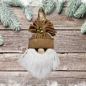 Gnome ornament, macrame ornament, Christmas ornament, boho Christmas ornament, Christmas decoration, gnome decoration, boho decorations