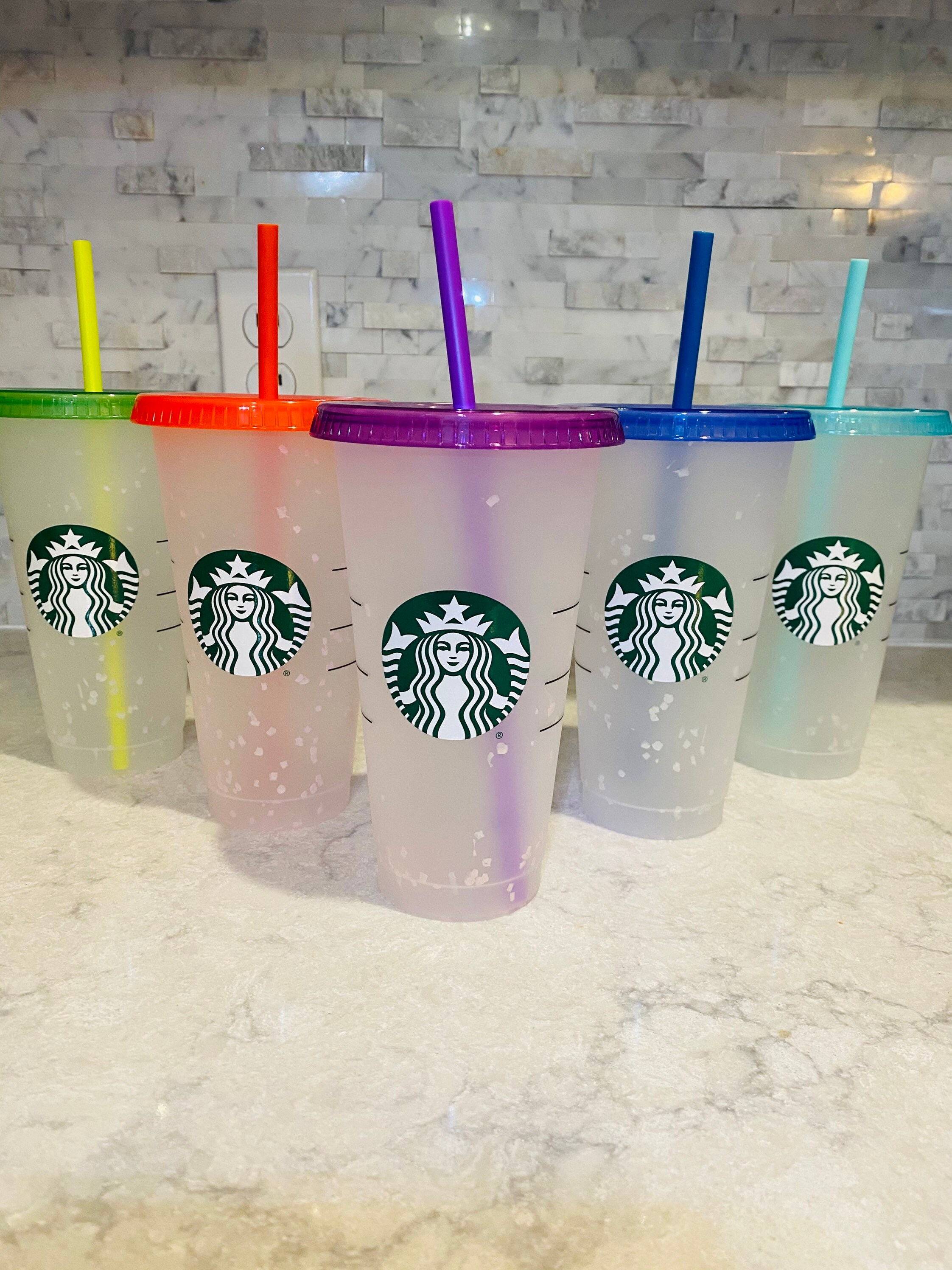 Color Changing Starbucks Cup  Full Wrap Hearts Starbucks Cold Cup