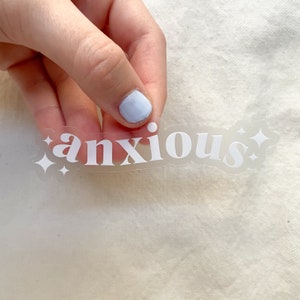 Autocollant anxieux | Anxiété, santé mentale, paillettes, clair Sticker