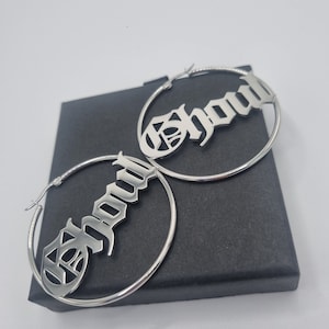 Ghoul Stainless Steel Hoop Earrings - Ghost BC Inspired