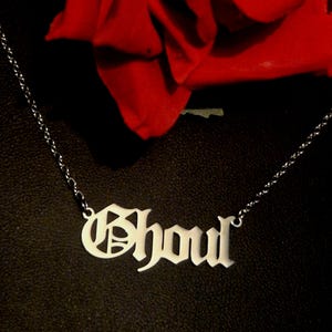 Stainless Steel Ghoul pendant necklace, Ghost BC Pendant - Perfect Halloween Gift for Ghost Fans, silver in colour, 45cm chain length