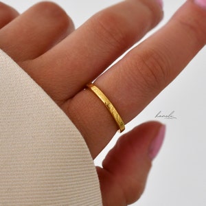 18k Gold Plated 925 Sterling Silver Sun Adjustable Ring - Dainty Engraved Sunshine Band - Gift For Her - Sun Ray Pattern - Unique Jewellery