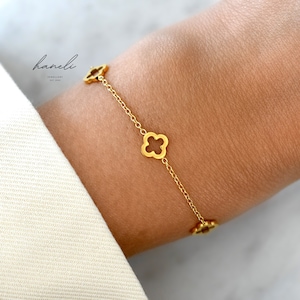 14K Gold Plated Sterling Silver Multi Flower Clover Diamond