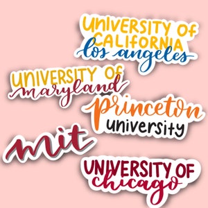 Custom Calligraphy College Name Stickers