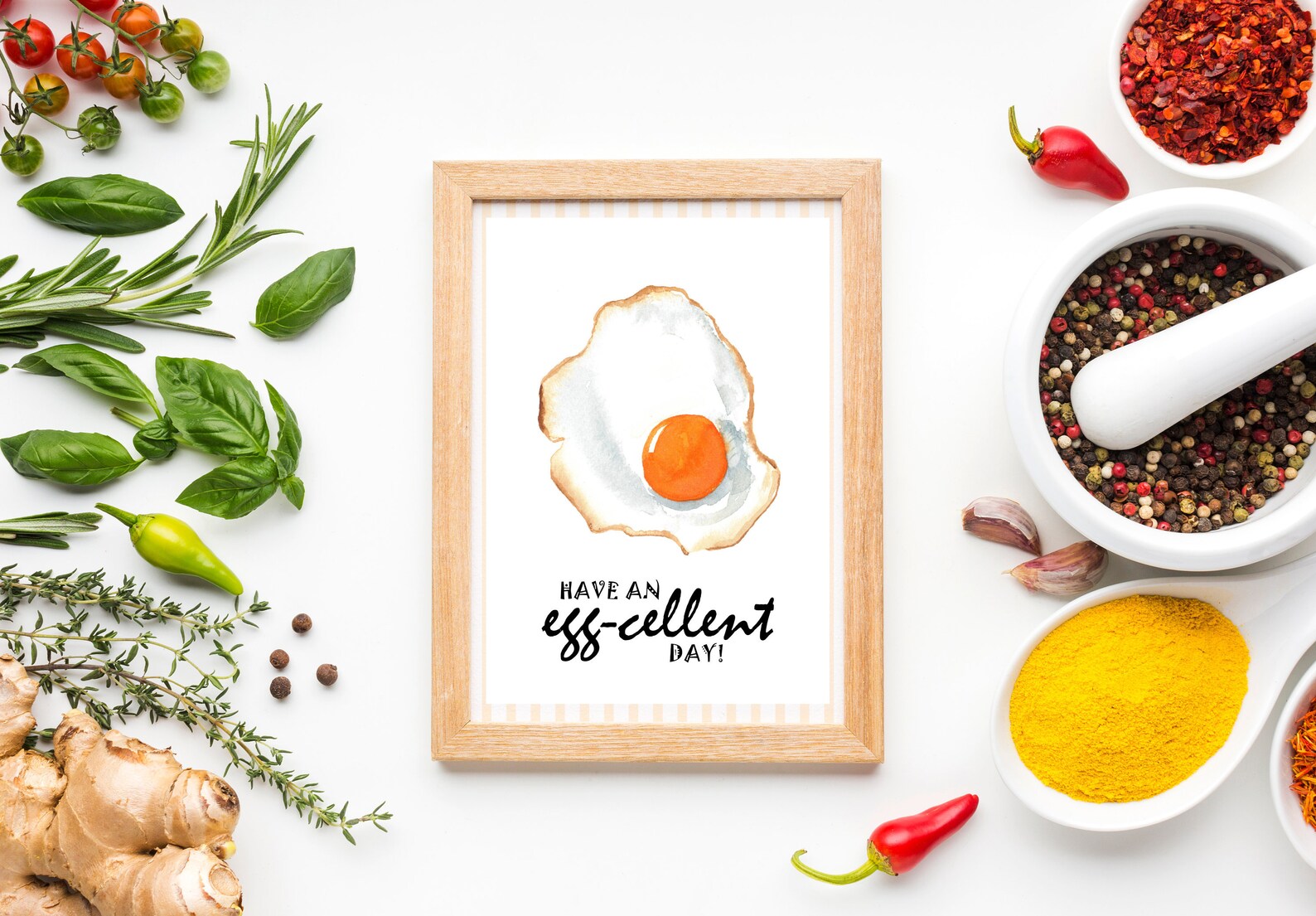 Have an Egg-cellent Day Art Print Kitchen Decor Food - Etsy
