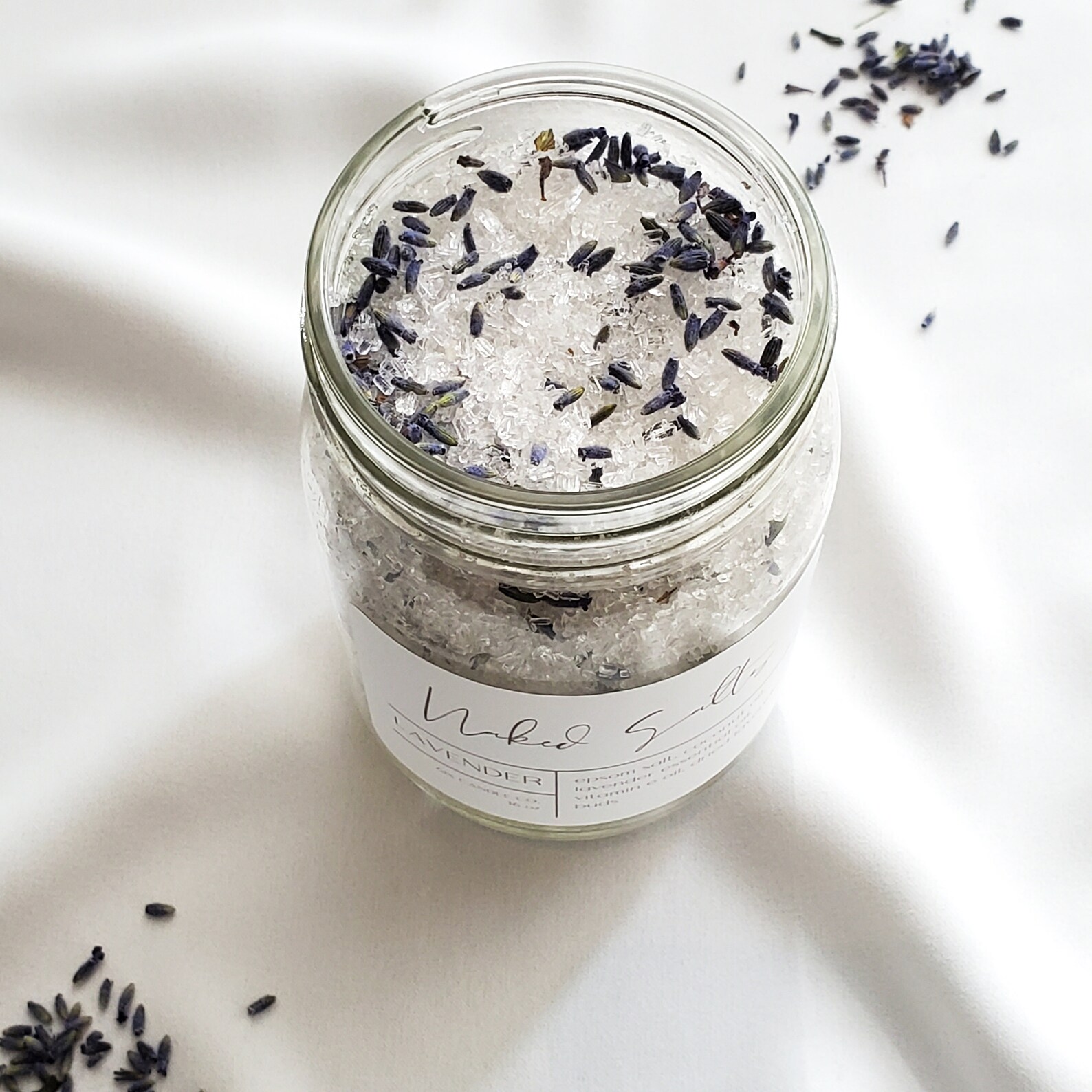 Luxury Bath Salts Jar Lavender 16oz Luxury Bath Dried Etsy
