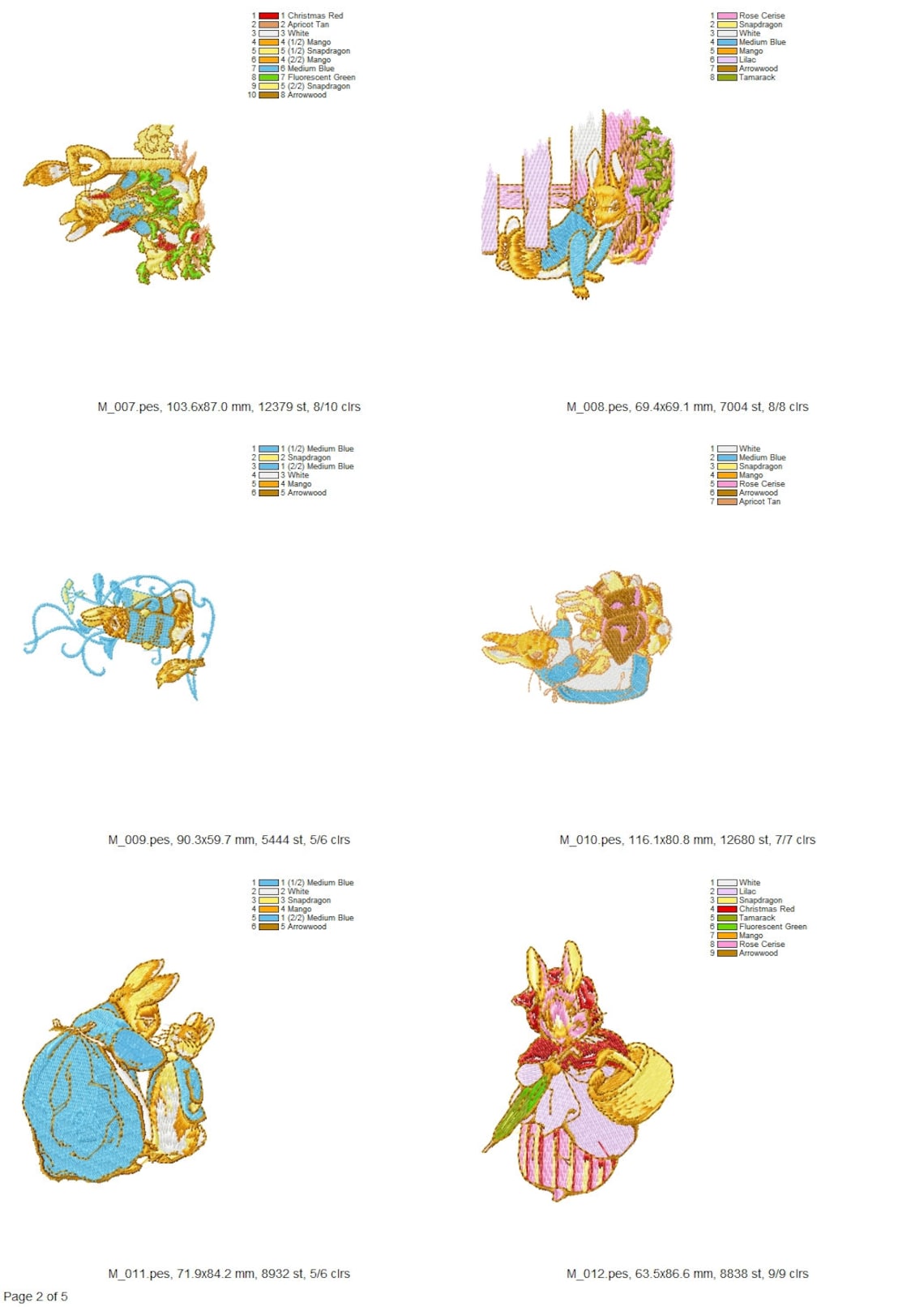 Peter Rabbit Machine Embroidery, 30 Designs, Beatrix Potter Embroidery ...