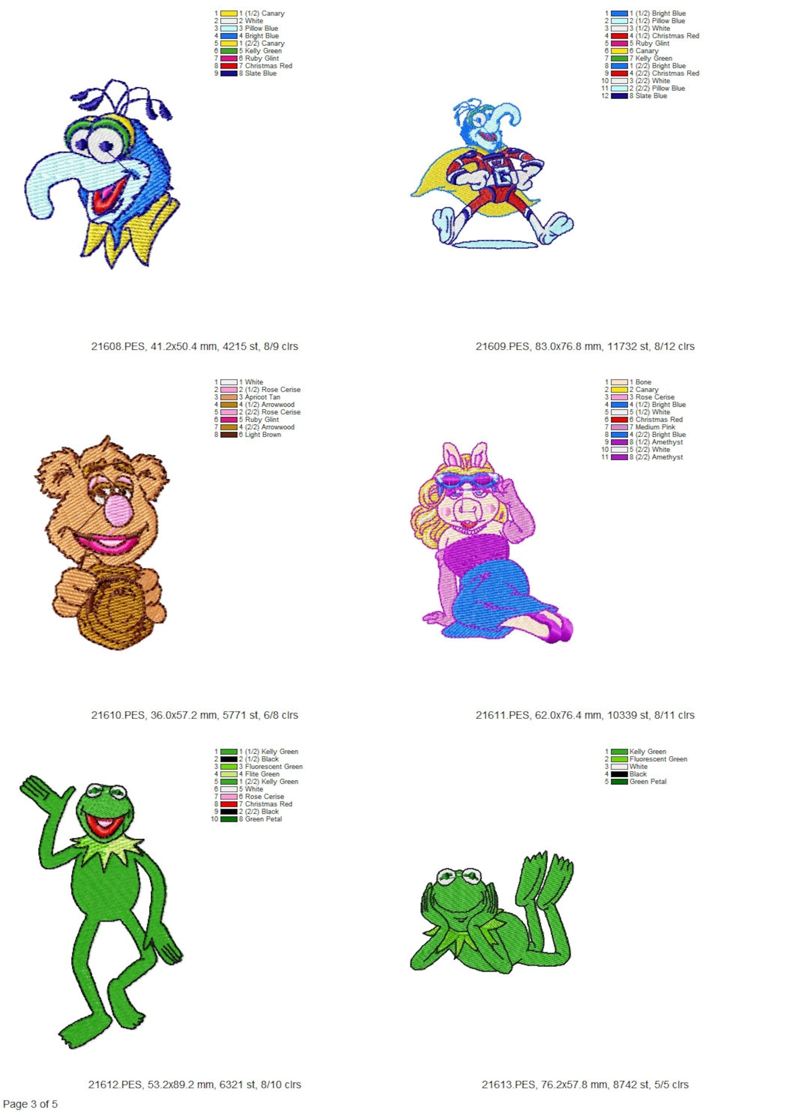 Muppets Machine Embroidery Files 27 Designs 4 Inch Hoop Etsy